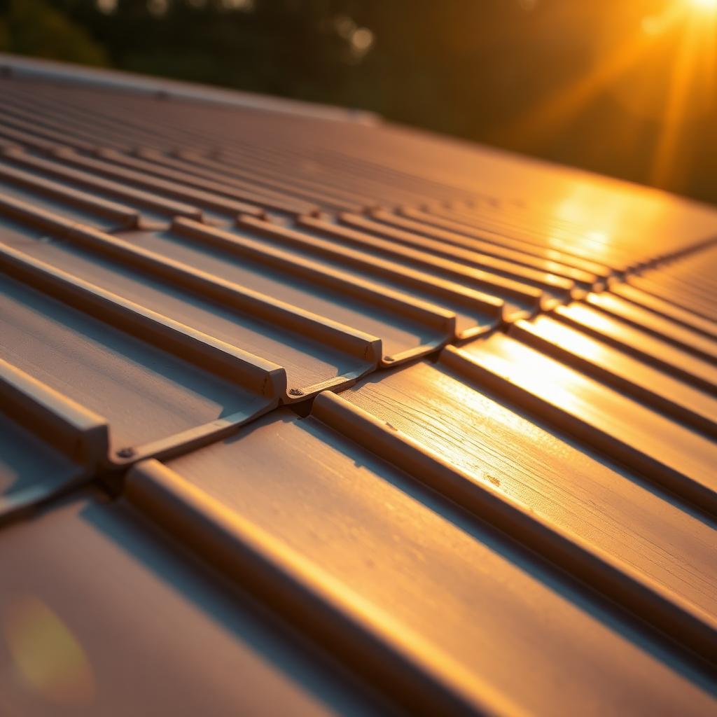 Detail of precision metal roof seam
